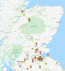 Keenan CDM Project Locations - throughout Scotland